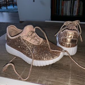 Rose gold toddler girl shoes